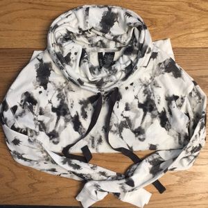 Cowl neck tie dye pullover